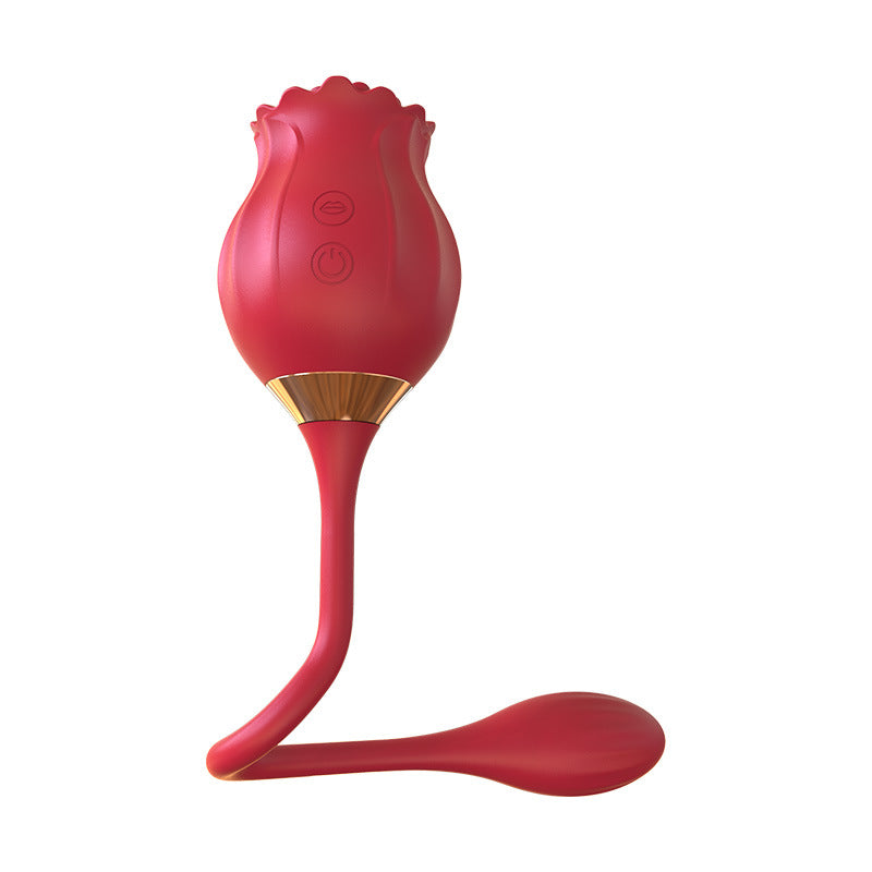 Noble Fun Double-headed Sucking Egg-jumping Rose Flower Vibrator Egg-jumping Female Tongue-licking Clitoris Vibrating Tease Cross-Border