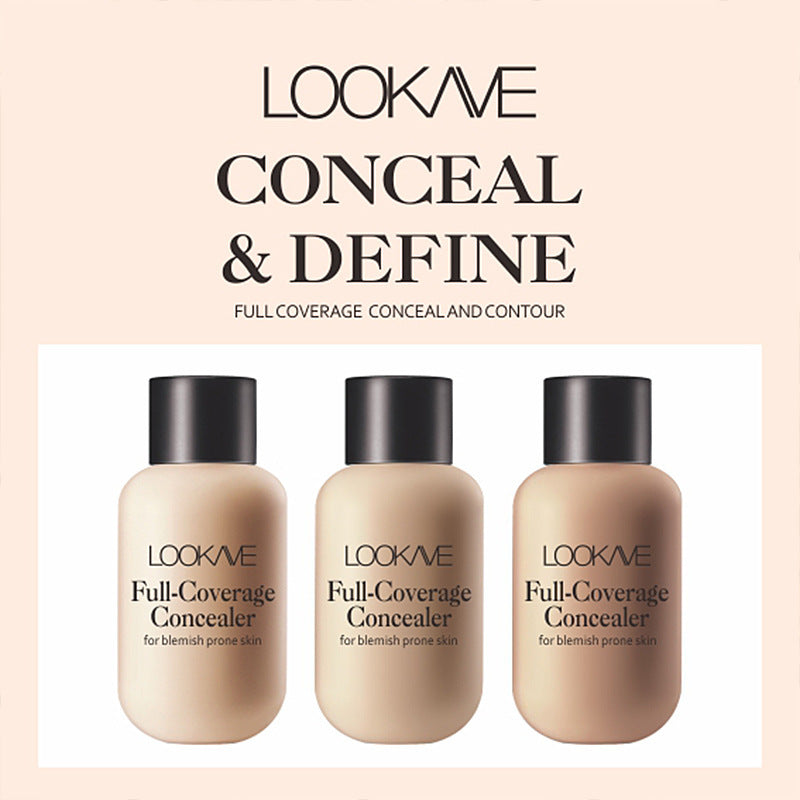 Lookave Concealer Small Bottle Long-Lasting Natural Liquid Foundation Concealer Repair Liquid Isolation Cream Long-Lasting