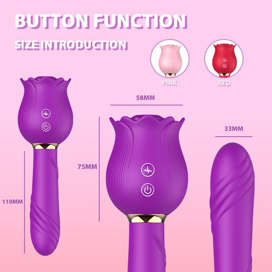 Aifeiya Rose Jumping Egg Telescopic Sucking Vibration AV Stick Tongue Licker Amazon Cross-border Explosions Adult Supplies