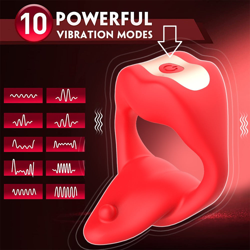 Amazon Men's Tongue Big Mouth Lock Ring Vibration APP Men's APP Remote Control Masturbation Sex Toys