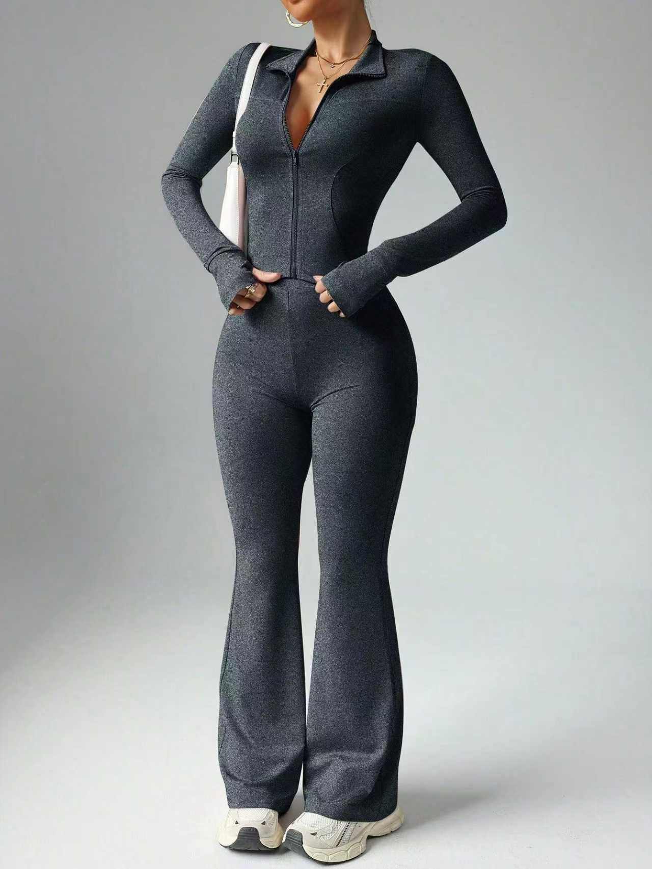 Pinyi's New High-End Yoga Clothing Set For Women, Tight-Fitting And Seamless, Sexy Long-Sleeved Fitness Suit