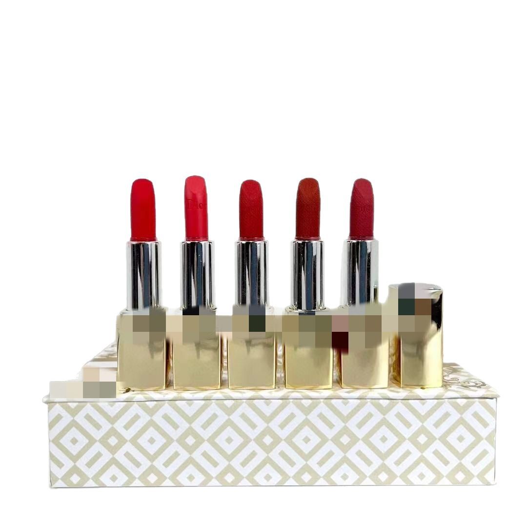 Dijia Gold Tube Lipstick Sample Five-piece Gold Tube 999#777#720#840#888#1.5g * 5 Box