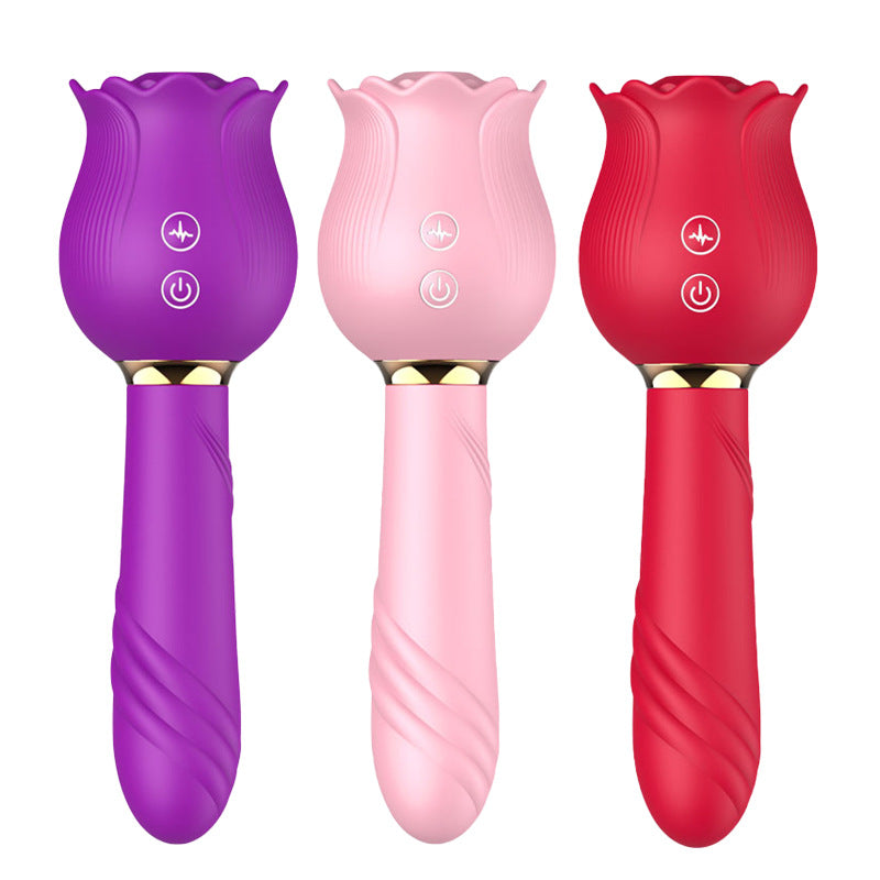 Aifeiya Rose Jumping Egg Telescopic Sucking Vibration AV Stick Tongue Licker Amazon Cross-border Explosions Adult Supplies