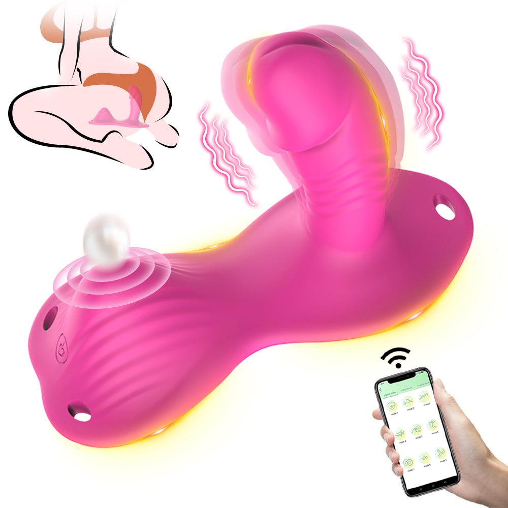 New Wearable Vibrator Double Shock Cushion Penis App + Remote Control Invisible Wearable Masturbation Device Adult Sex Toy