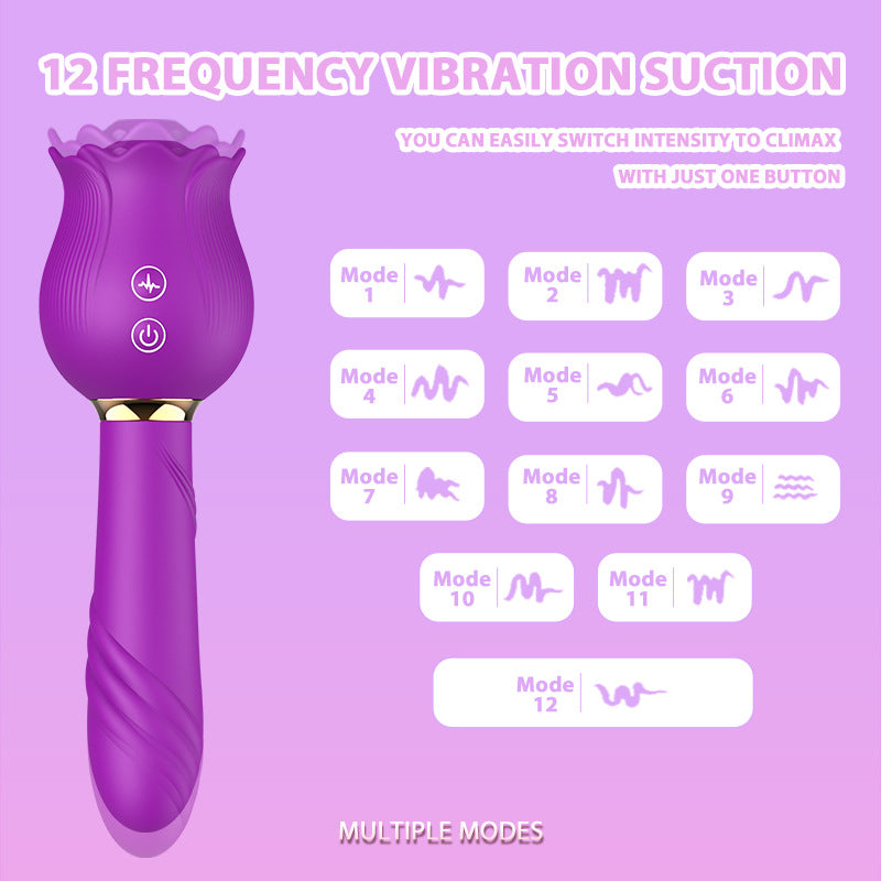 Aifeiya Rose Jumping Egg Telescopic Sucking Vibration AV Stick Tongue Licker Amazon Cross-border Explosions Adult Supplies