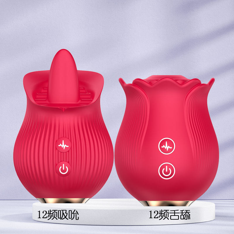 Early 12-frequency Roses Suck Full Court Flower Tongue Licking Egg Masturbator Adult Sex Products Cross-border Hot Wholesale