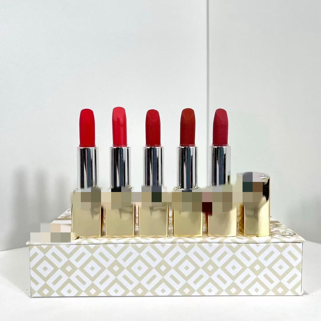 Dijia Gold Tube Lipstick Sample Five-piece Gold Tube 999#777#720#840#888#1.5g * 5 Box