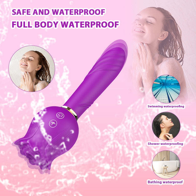 Aifeiya Rose Jumping Egg Telescopic Sucking Vibration AV Stick Tongue Licker Amazon Cross-border Explosions Adult Supplies