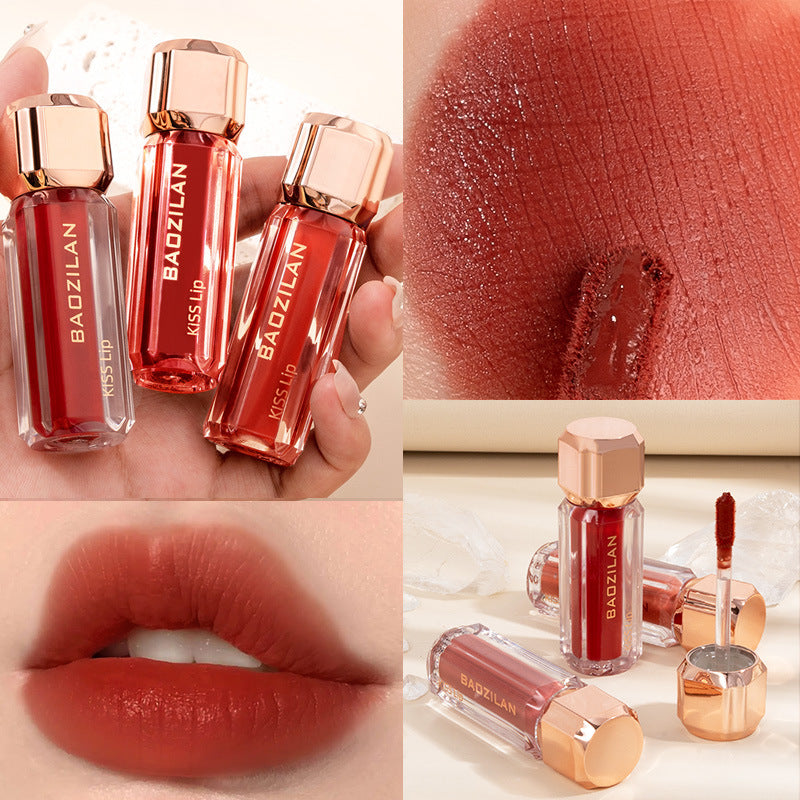 Cross-border Makeup Small Ice Velvet Lip Glaze Matte Matte Matte Silky Soft Mist Lipstick Lip Gloss Is Not Easy To Stick To The Cup Student