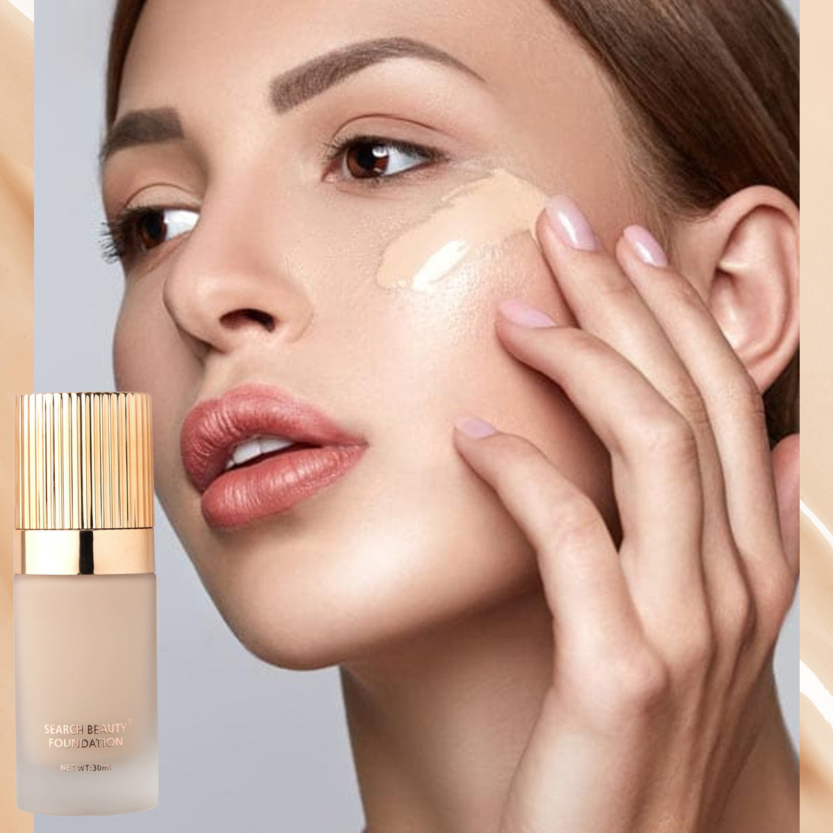 Cross-border SEARCH BEAUTY Foundation Liquid Is Not Easy To Take Off Makeup Waterproof Sweat-proof Oil Control Concealer Moisturizing Light Transparent Foundation