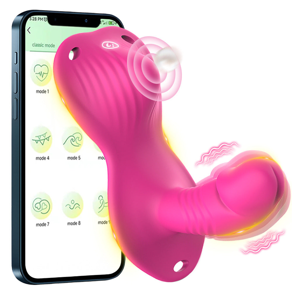 New Wearable Vibrator Double Shock Cushion Penis App + Remote Control Invisible Wearable Masturbation Device Adult Sex Toy