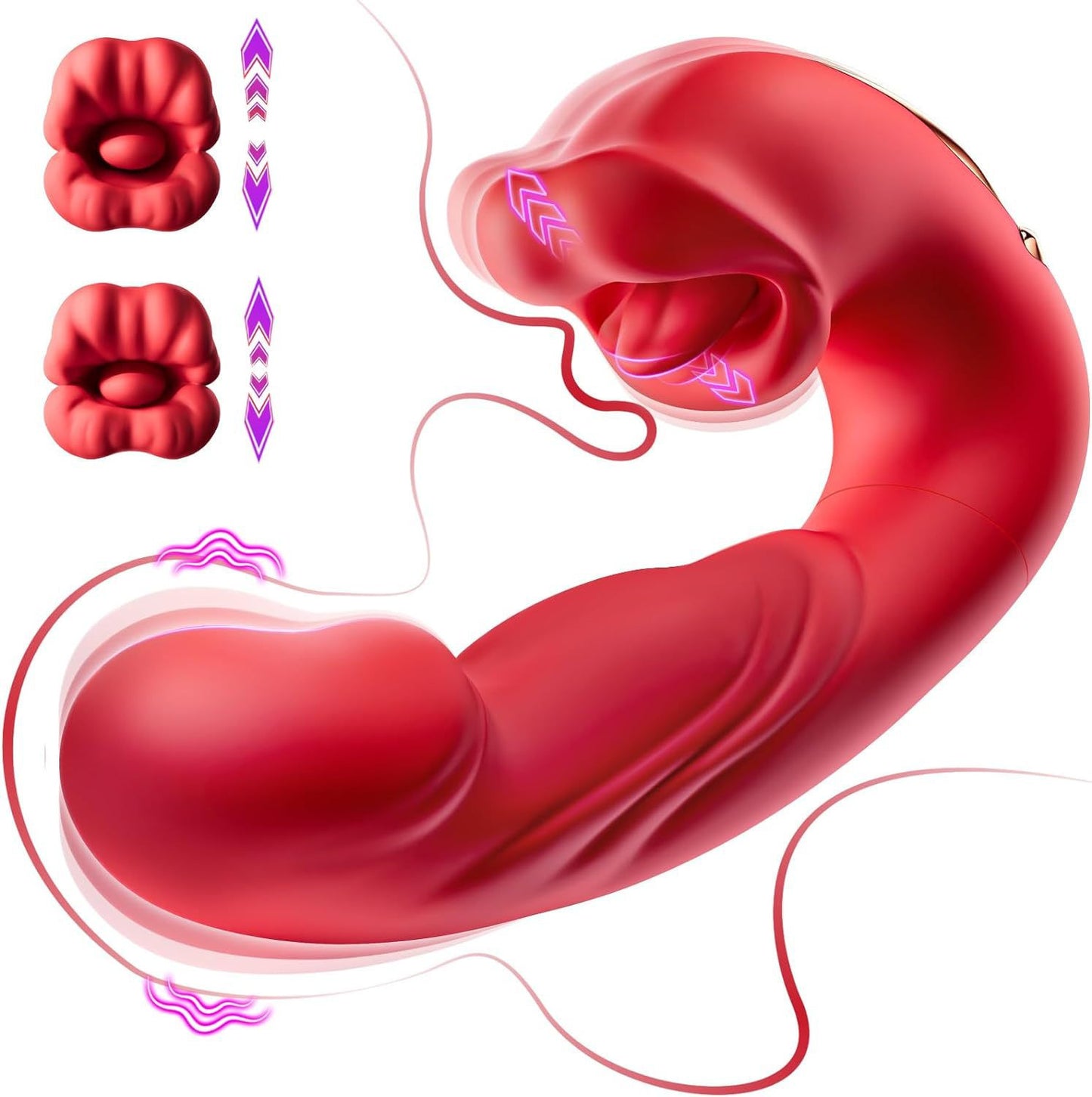 Red Lip Bite Telescopic Massage Vibrator Female Masturbation Device Simulation Electric Female Sex Toy Adult Silicone