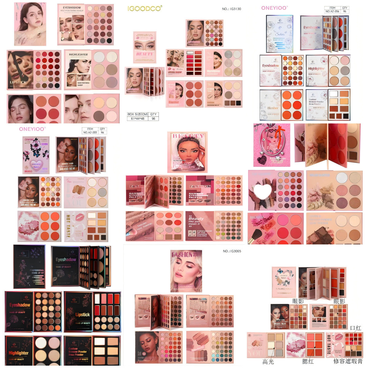 Book-style Eye Shadow Plate Set Matte Pearl Blush One Multi-color Makeup Plate For Foreign Trade Export Makeup Plate Only