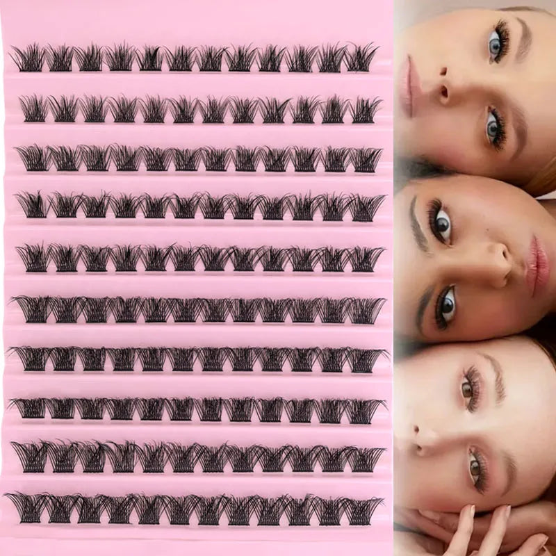 DIY Eyelash Extension Kit Individual Lashes Cluster Mix Lash Clusters with Lash Bond and Seal and Lash Accessories