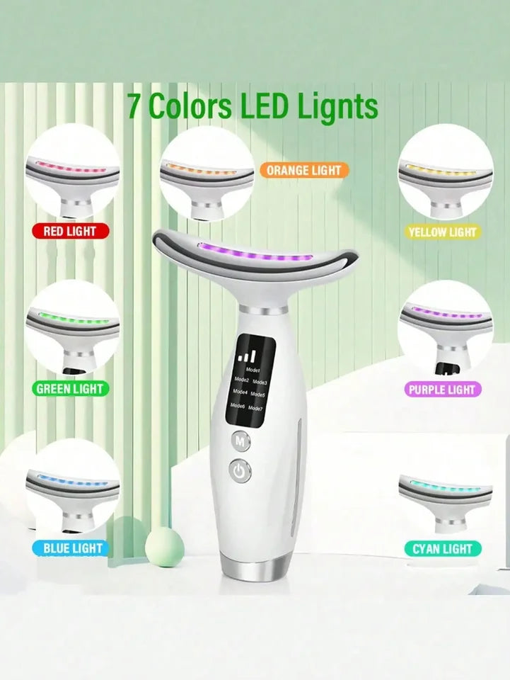 Beauty Instrument for Jawline Lifting and Neck Skin Firming, 7 Speeds Adjustment LED Light Therapy, Home Spa Equipment