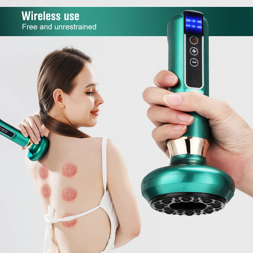 Anti Cellulite Infrared Thermo Shaping Electric Cupping Massager Suction Scraping Rechargeable Full Body Back Shoulder Slimming