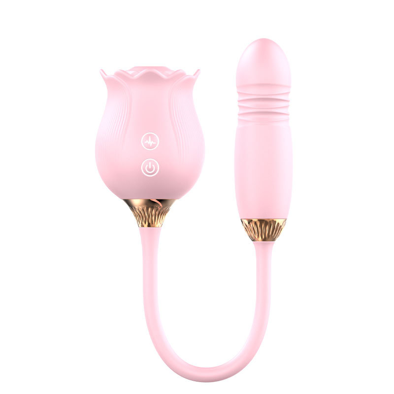 YW Clit Sucking & G-Spot Thrusting Rose Vibrator 12-Modes